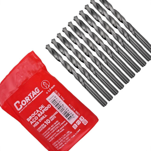 Broca Aco Rapido Cortag 3,5Mm - 61914 - Kit C/10 Pecas Broca Aco Rapido Cortag 3,5Mm - 61914 - Kit C/10 Pecas