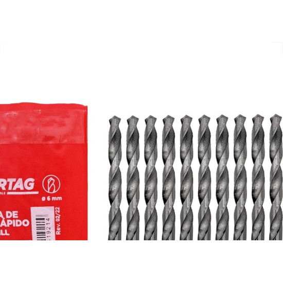 Broca Aco Rapido Cortag 6,0Mm - 61921 - Kit C/10 Pecas Broca Aco Rapido Cortag 6,0Mm - 61921 - Kit C/10 Pecas