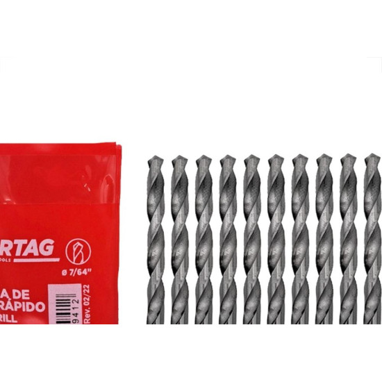 Broca Aco Rapido Cortag (D) 7/64'' - 61941 - Kit C/10 Pecas Broca Aco Rapido Cortag (D) 7/64'' - 61941 - Kit C/10 Pecas