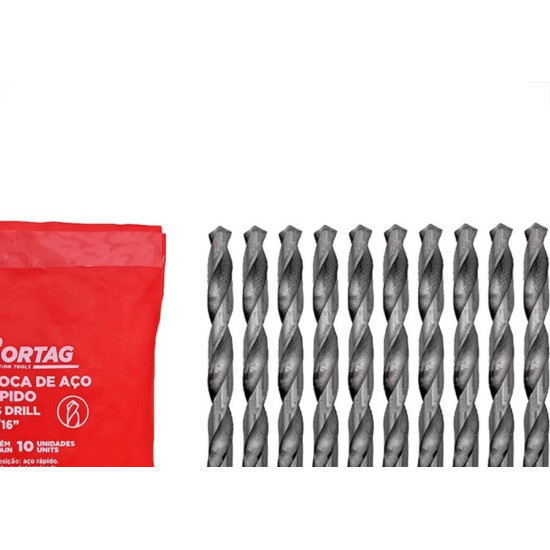 Broca Aco Rapido Cortag 5/16'' - 61954 - Kit C/10 Pecas Broca Aco Rapido Cortag 5/16'' - 61954 - Kit C/10 Pecas