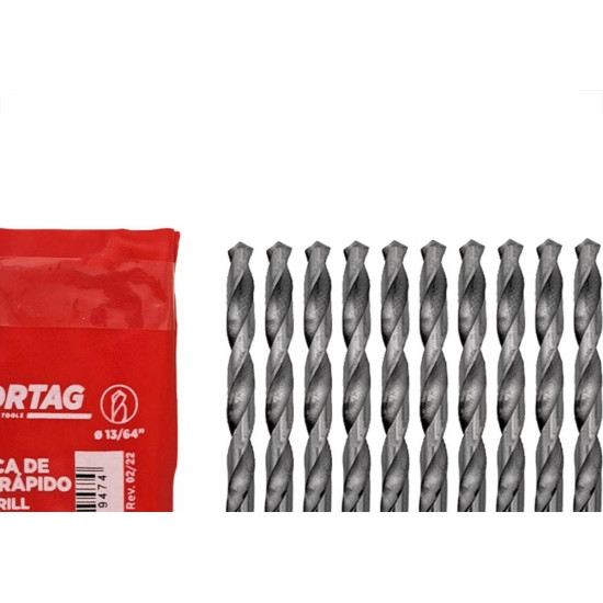Broca Aco Rapido Cortag 13/64'' - 61947 - Kit C/10 Pecas Broca Aco Rapido Cortag 13/64'' - 61947 - Kit C/10 Pecas