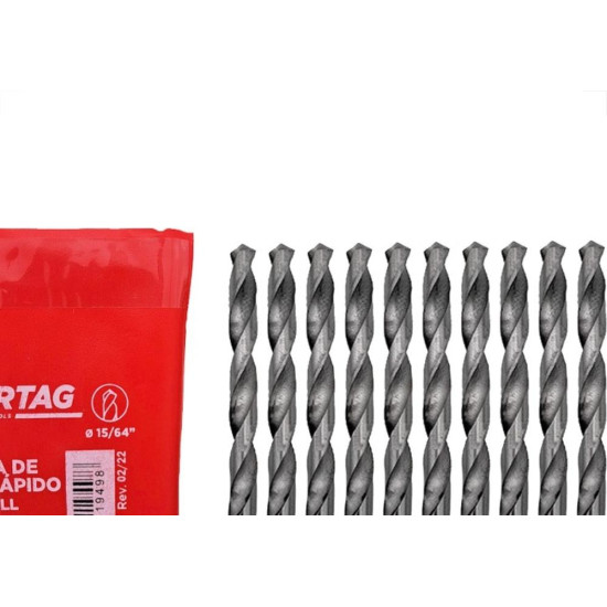 Broca Aco Rapido Cortag 15/64'' - 61949 - Kit C/10 Pecas Broca Aco Rapido Cortag 15/64'' - 61949 - Kit C/10 Pecas