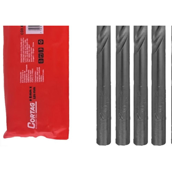 Broca Widea Cortag 8Mm X 120Mm - 62294 - Kit C/5 Pecas Broca Widea Cortag 8Mm X 120Mm - 62294 - Kit C/5 Pecas