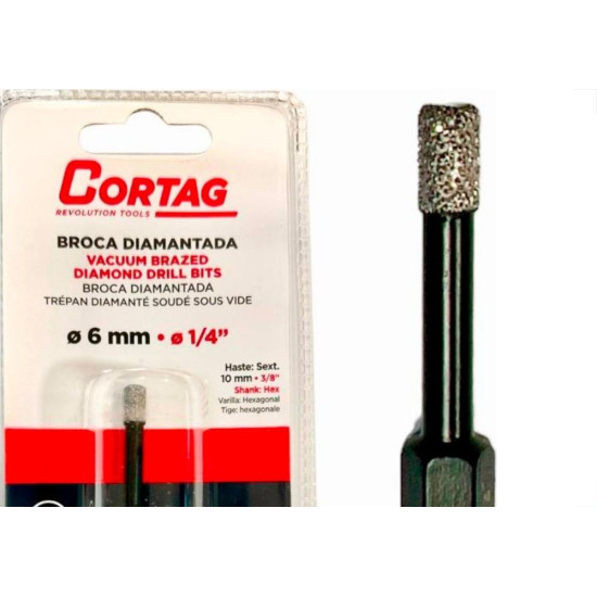 Broca Diamantada Cortag 6Mm - 62128 Broca Diamantada Cortag 6Mm - 62128
