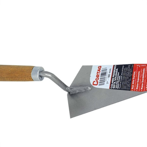 Colher Para Pedreiro Cortag 07 Reta Cabo De Madeira