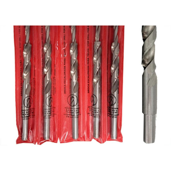 Broca Escalonada Para Telha Cortag 6,3Mm A 10,9Mm X 210Mm - 61745 Broca Escalonada Para Telha Cortag 6,3Mm A 10,9Mm X 210Mm - 61745