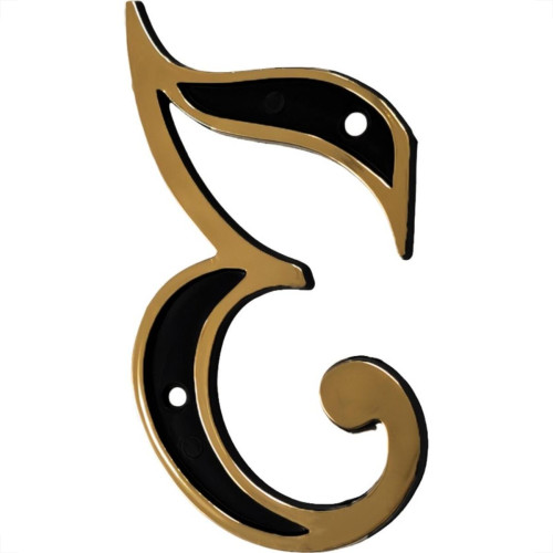 Numero Residencial Colonial Pvc Emave No.3 - Pacote Com 10 Pecas - Kit C/10 Cartelas