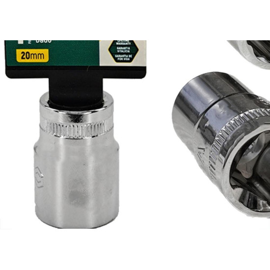 Soquete Estriado Sata 1/2'' - 20Mm