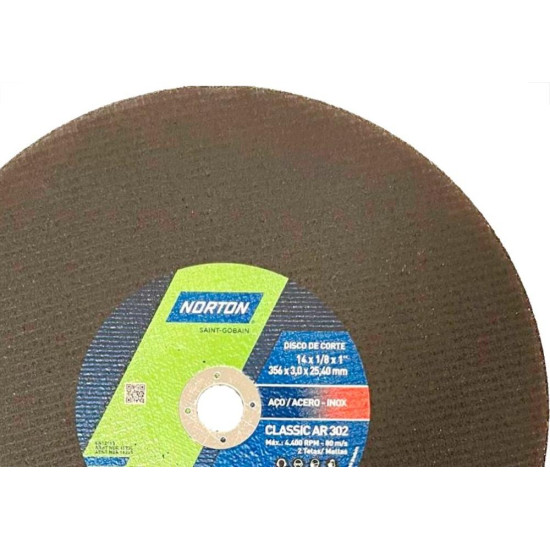 Disco Corte Ferro Norton Classic Ar302 - 14''X1''X3/4'' - 3,0Mm Disco Corte Ferro Norton Classic Ar302 - 14''X1''X3/4'' - 3,0Mm