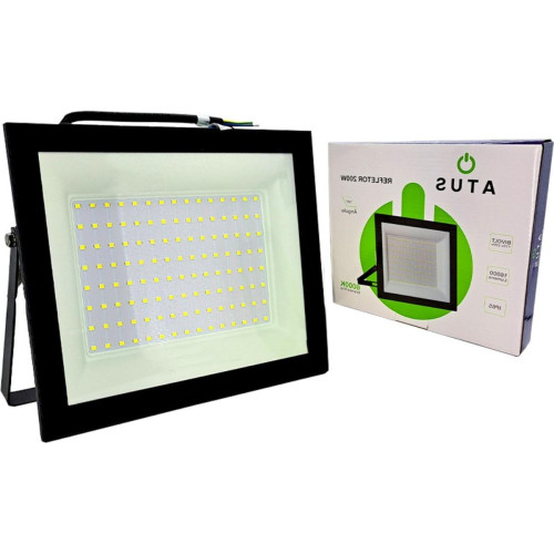 Refletor De Led Atus 200W. 6000K. 16000Lm Ip65 Preto Bivolt - 0423