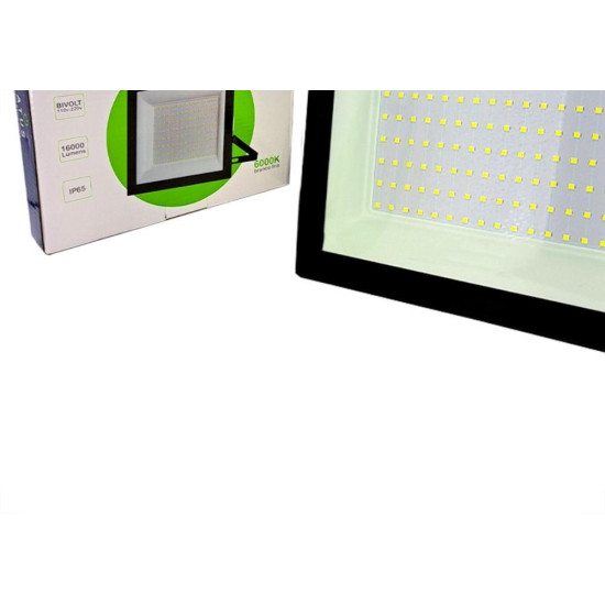 Refletor De Led Atus 200W. 6000K. 16000Lm Ip65 Preto Bivolt - 0423