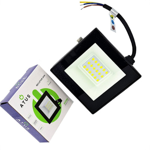 Refletor De Led Atus 30W. 6000K. 2400Lm Ip65 Preto Bivolt - 0420 Refletor De Led Atus 30W. 6000K. 2400Lm Ip65 Preto Bivolt - 0420