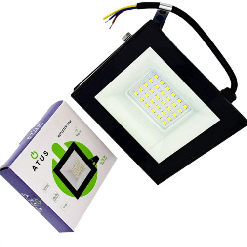 Refletor De Led Atus 50W. 6000K. 4000Lm Ip65 Preto Bivolt - 0421 Refletor De Led Atus 50W. 6000K. 4000Lm Ip65 Preto Bivolt - 0421