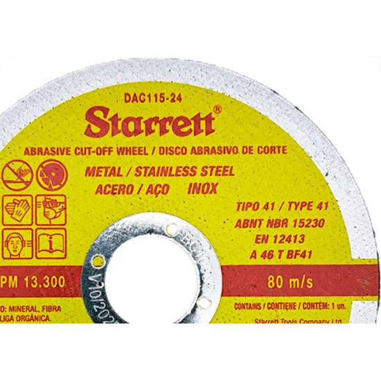 Disco Corte Ferro Starrett 4.1/2''X1/16''X7/8'' - Kit C/12 Pecas Disco Corte Ferro Starrett 4.1/2''X1/16''X7/8'' - Kit C/12 Pecas