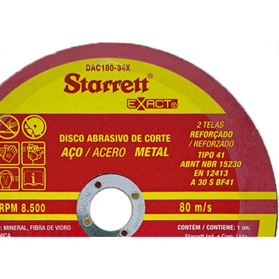 Disco Corte Ferro Starrett 7''X1/8''X7/8'' - Kit C/6 Pecas Disco Corte Ferro Starrett 7''X1/8''X7/8'' - Kit C/6 Pecas