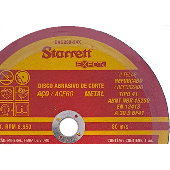 Disco Corte Ferro Starrett 9''X1/8''X7/8'' - Kit C/6 Pecas Disco Corte Ferro Starrett 9''X1/8''X7/8'' - Kit C/6 Pecas