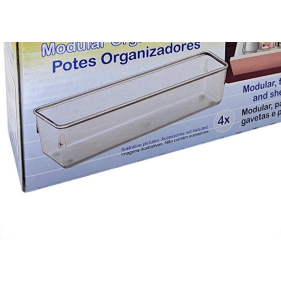 Organizador Acrimet Para Gaveta Grande 24 X 8 X 5,5Cm Caixa Com 4 Pecas Organizador Acrimet Para Gaveta Grande 24 X 8 X 5,5Cm Caixa Com 4 Pecas