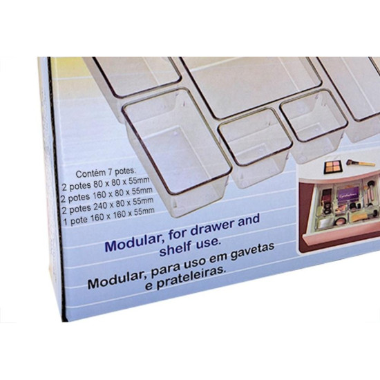 Organizador Acrimet Para Gaveta Kit Com 7 Pecas Tamanhos Diversos Organizador Acrimet Para Gaveta Kit Com 7 Pecas Tamanhos Diversos
