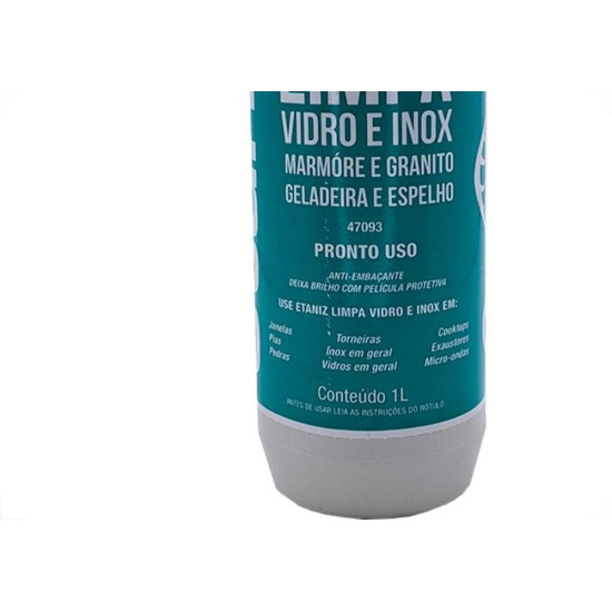 Limpa Vidro E Inox Etaniz 1L - 47093 Limpa Vidro E Inox Etaniz 1L - 47093
