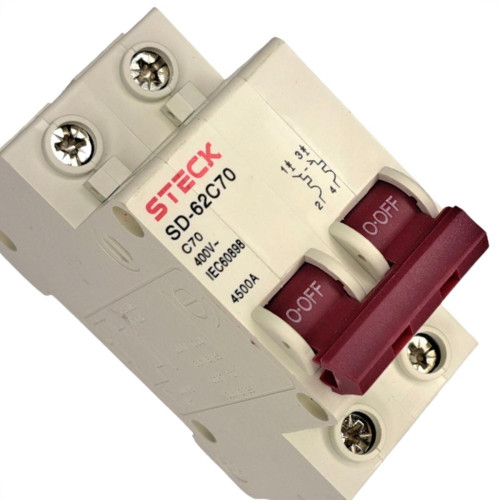 Kit C/3 - Disjuntor Steck ''Din'' Bipolar 70A. C