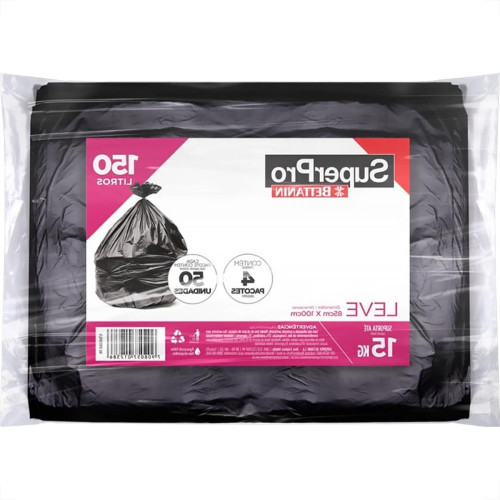 Saco De Lixo Superpro Bettanin 150L - 85X100Cm Preto Com 50 Pecas Saco De Lixo Superpro Bettanin 150L - 85X100Cm Preto Com 50 Pecas