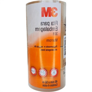 Fita Adesiva Embalagem 3M Marrom 48Mm X 50M - Kit C/4 Pecas
