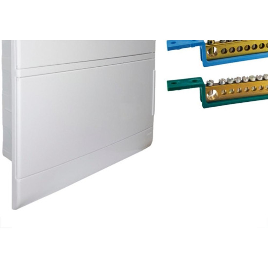 Centrinho Steck Pvc Embutir Branco Para 24 Disjuntores Din Com Barramento Centrinho Steck Pvc Embutir Branco Para 24 Disjuntores Din Com Barramento