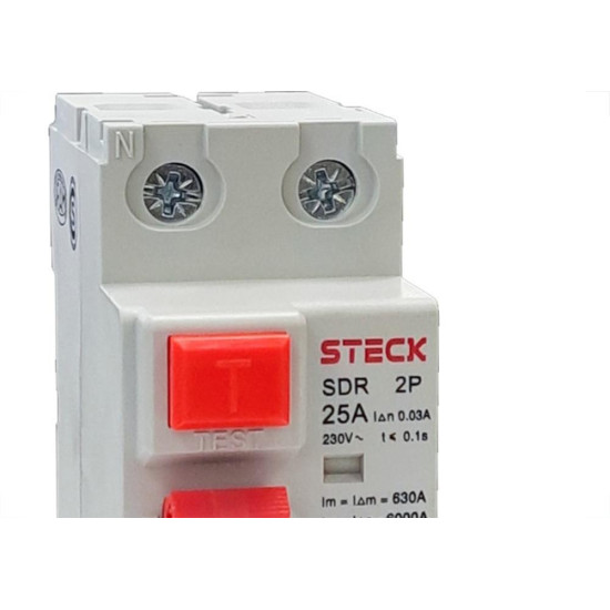 Dispositivo Dr ''Fuga'' Steck - 2 Polos 25A. - Sdr22530