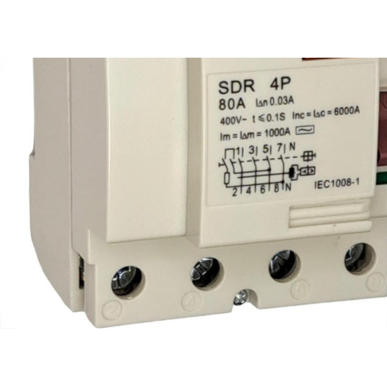 Dispositivo Dr ''Fuga'' Steck - 4 Polos 80A. - Sdr480003