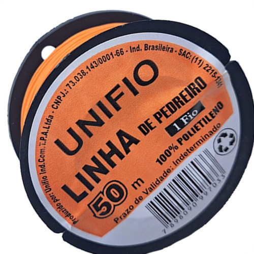 Linha Para Pedreiro 1 Fio Unifio 50M Laranja - Kit C/12 Pecas Linha Para Pedreiro 1 Fio Unifio 50M Laranja - Kit C/12 Pecas