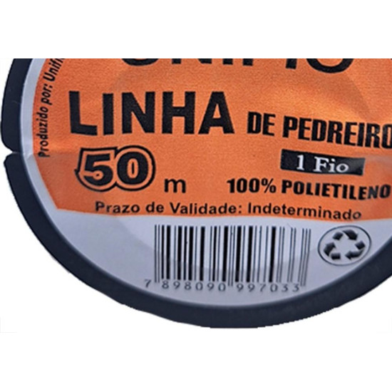 Linha Para Pedreiro 1 Fio Unifio 50M Laranja - Kit C/12 Pecas Linha Para Pedreiro 1 Fio Unifio 50M Laranja - Kit C/12 Pecas
