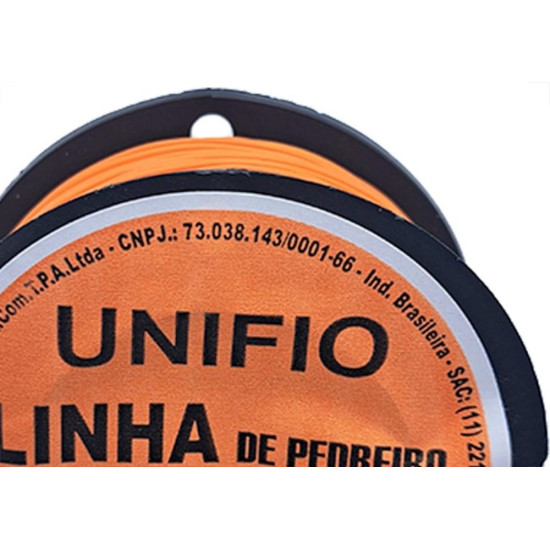 Linha Para Pedreiro 1 Fio Unifio 50M Laranja - Kit C/12 Pecas Linha Para Pedreiro 1 Fio Unifio 50M Laranja - Kit C/12 Pecas