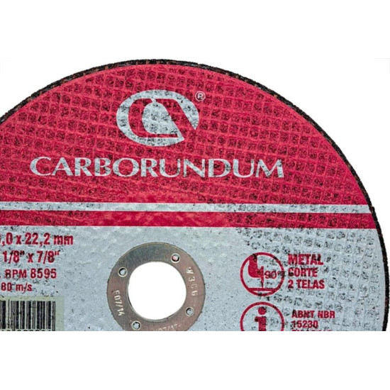 Disco Corte Ferro Carborundum 7''X1/8''X7/8''- 2 Telas Disco Corte Ferro Carborundum 7''X1/8''X7/8''- 2 Telas