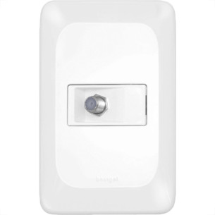 Conjunto Pial Pop Modulo Com Placa 4X2 - 1 Tomada Antena Tv. Tipo F
