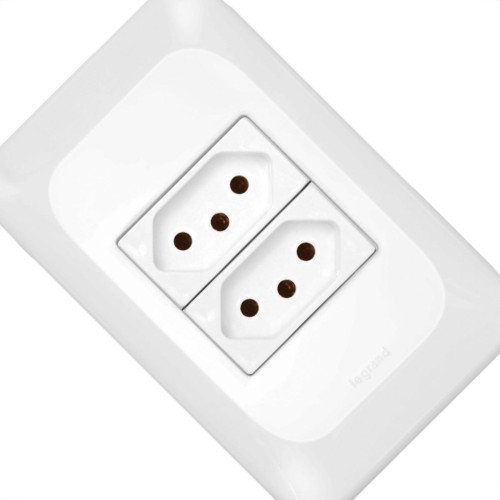 Conjunto Pial Pop Modulo Com Placa 4X2 - 2 Tomadas 2P+T. 10A.