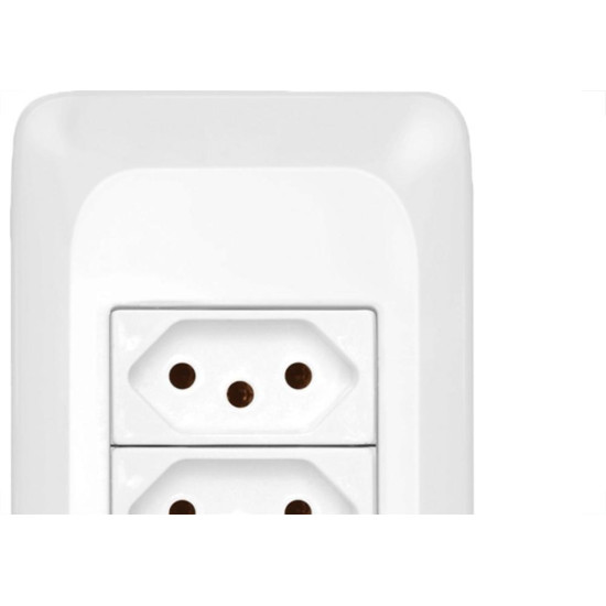 Conjunto Pial Pop Modulo Com Placa 4X2 - 2 Tomadas 2P+T. 10A.