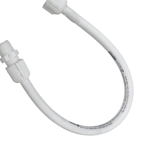 Engate Flexivel Tigre Branco Pvc 50Cm - Kit C/20 Pecas
