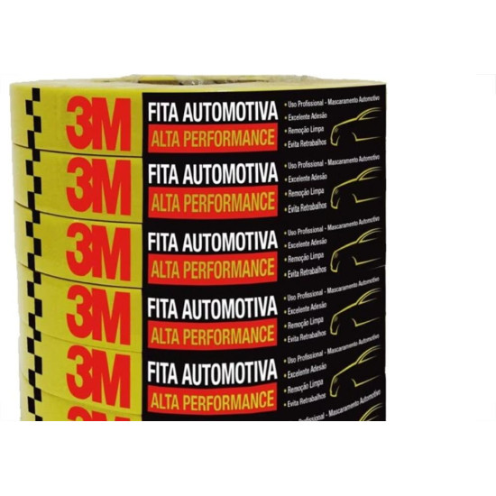 Fita Crepe 3M Alta Performance Amarela 24Mm X 40M Automotiva - Kit C/9 Pecas Fita Crepe 3M Alta Performance Amarela 24Mm X 40M Automotiva - Kit C/9 Pecas