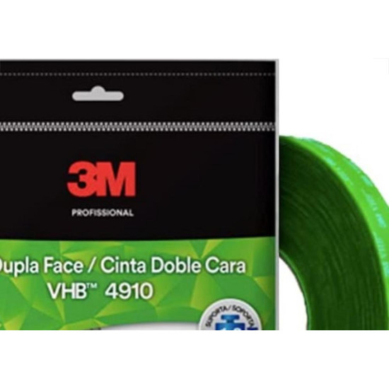 Fita Dupla Face 3M Vhb 4910 9,5Mm X 20M Transparente Interna Fixacao Permanente