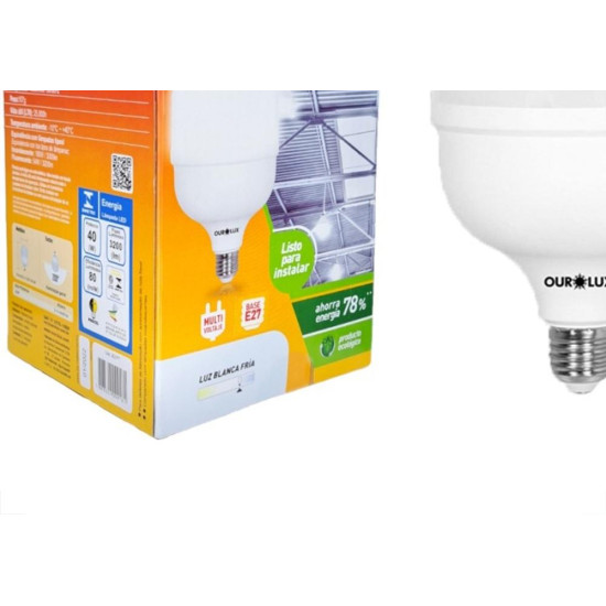 Lampada Led Alta Potencia Ourolux 40W. 6500K. 3200Lm E-27 Lampada Led Alta Potencia Ourolux 40W. 6500K. 3200Lm E-27