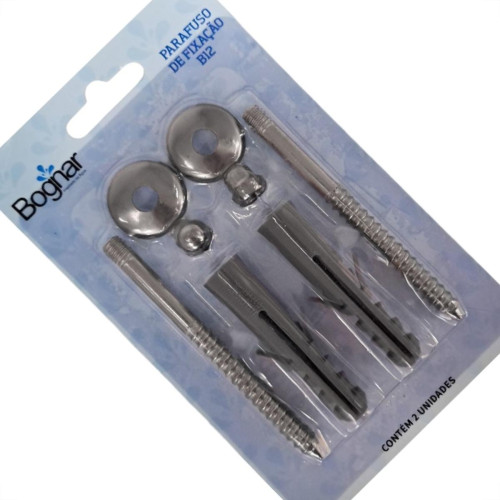 Parafuso Para Vaso Sanitario Bognar Aco Inox B-12 Com 2 Pecas