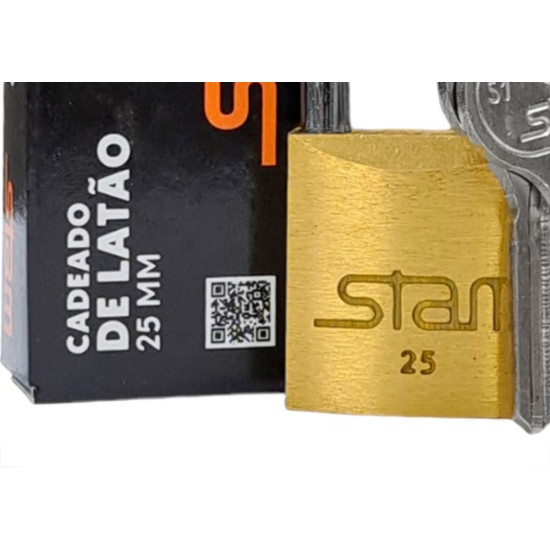 Cadeado Stam 25Mm Latao - Kit C/10 Pecas Cadeado Stam 25Mm Latao - Kit C/10 Pecas