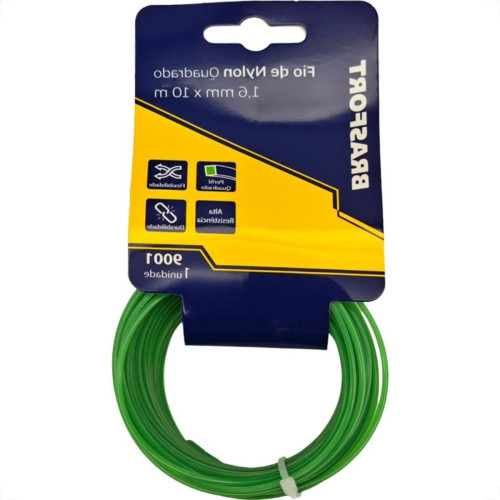 Fio De Nylon Para Aparador De Grama Brasfort Verde Quadrado 1,6Mmx10M - 9001 Fio De Nylon Para Aparador De Grama Brasfort Verde Quadrado 1,6Mmx10M - 9001