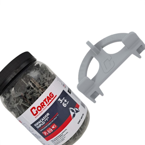 Espacador De Piso Cortag Duplo ''T'' 3Mm + 6Mm Pacote Com 400 Pecas