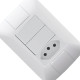 Conjunto Tramontina Com Placa Aria 2 Simples+Tomada 2P+T. 10A. - 241073 Conjunto Tramontina Com Placa Aria 2 Simples+Tomada 2P+T. 10A. - 241073