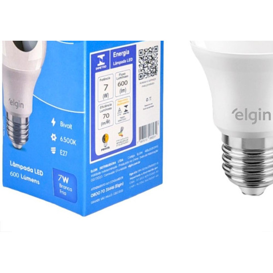 Lampada Led Bulbo Elgin A55 - 7W. 6500K - Kit C/10 Pecas Lampada Led Bulbo Elgin A55 - 7W. 6500K - Kit C/10 Pecas