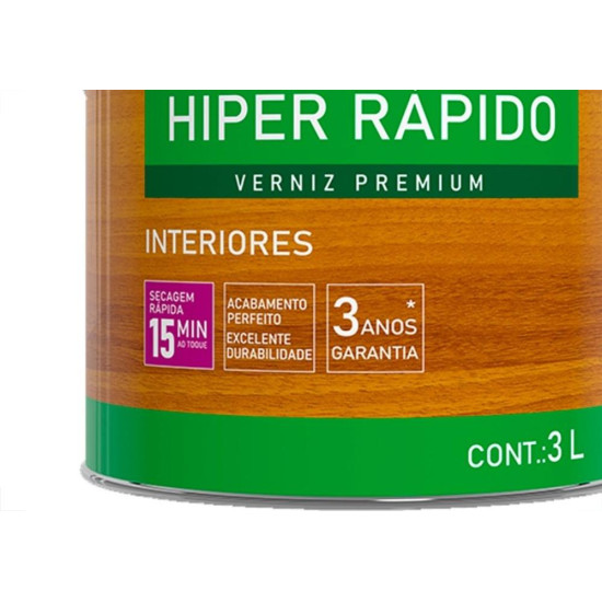 Verniz Hyperlack Hiper Rapido Incolor 3L Verniz Hyperlack Hiper Rapido Incolor 3L