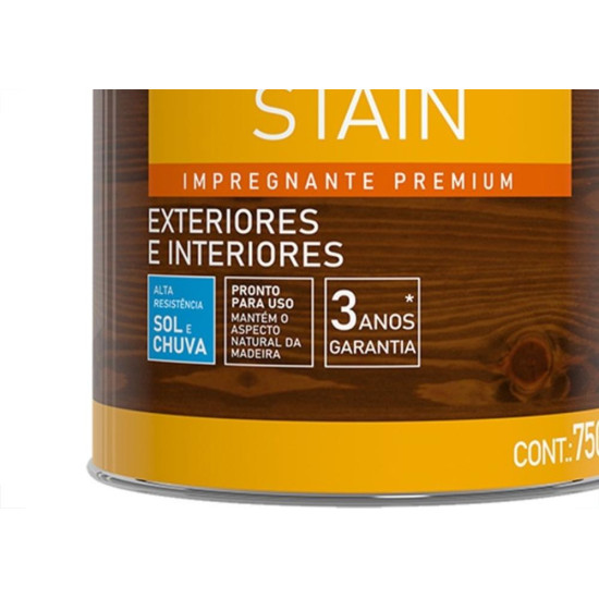 Verniz Premium Hiperlack Stain Impregnante Acetinado Natural 750Ml