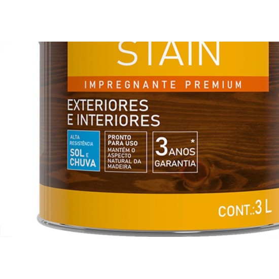 Verniz Premium Hiperlack Stain Impregnante Acetinado Natural 3L