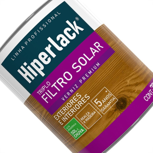 Verniz Premium Hiperlack Triplo Filtro Solar Acetinado Natural 750Ml